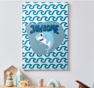 Wandbild Fische blauer babyhai mit namen - TenStickers