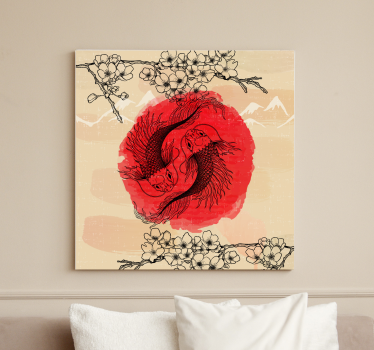 Leinwandbild Fisch Ying yang fische - TenStickers