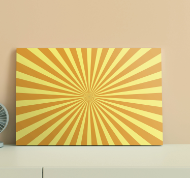 Leinwandbild geometrisch Abstrakter sonnenuntergang mit orangetön - TenStickers
