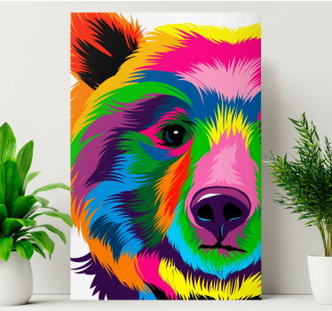 Leinwandbild geometrisch Bunter bär - TenStickers
