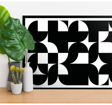 Leinwandbild geometrisch Schwarze abstrakte kunst - TenStickers
