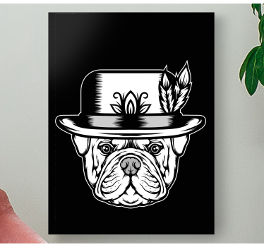 Leinwandbild Hund Bulldogge auf schwarzem Hintergrund - TenStickers