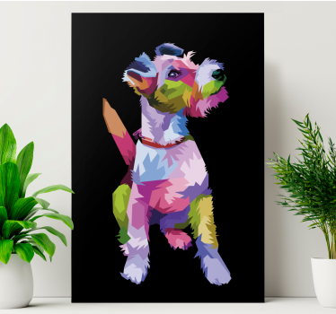Leinwandbild Hund Geometrisch-tiere fox terrier - TenStickers