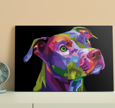 Leinwandbild Hund Mehrfarbiger moderner pitbull - TenStickers