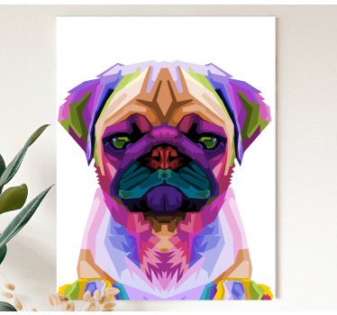 Leinwandbild Hund Pop-art-mops - TenStickers