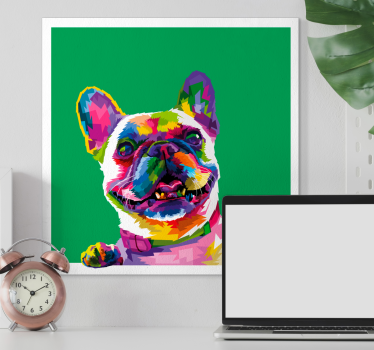 Leinwandbild Hund Regenbogen der französischen bulldogge - TenStickers