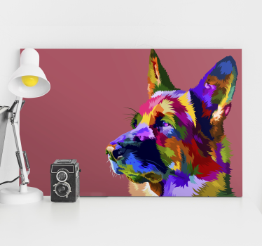 Leinwandbild Hund Regenbogen deutscher schäferhund - TenStickers