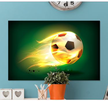 Leinwandbild Jugendliche Cooler fußball in flammen - TenStickers