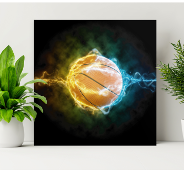 Leinwandbild Jugendliche Wasser- und feuerbasketball - TenStickers