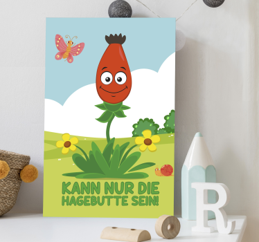Leinwandbild für das Kinderzimmer Lustige Hagebuttenpflanze - TenStickers