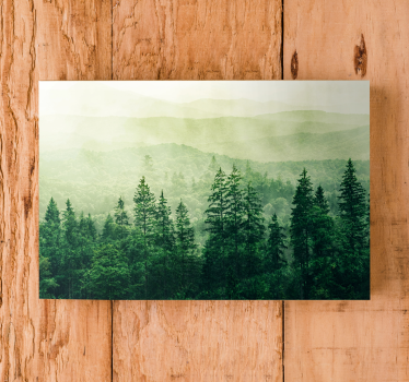 Leinwandbild Landschaft Baumkronen des grünen waldhügels - TenStickers