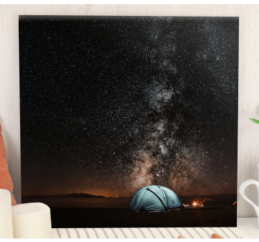 Leinwandbild Landschaft Nachtcamping in den bergen - TenStickers