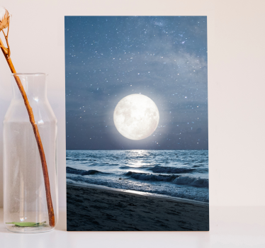 Leinwandbild Landschaft Schönes mondlicht über dem ozean vollmond - TenStickers
