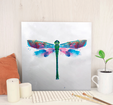 Leinwandbild libelle buntes libellen design - TenStickers