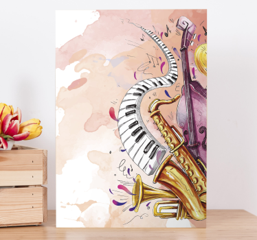 Leinwandbild Musik Instrumentos musicales acuarela - TenStickers