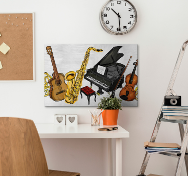 Leinwandbild Musik Musikinstrumente malen - TenStickers