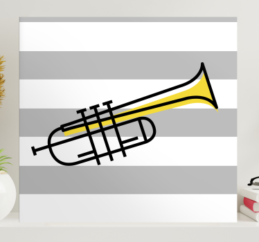 Wandbild Musik trompete mit streifen - TenStickers