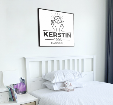 Leinwandbild Handball Champion mit Namen - TenStickers