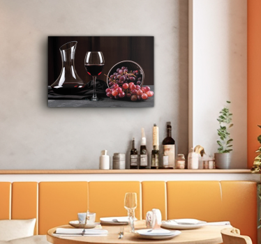 Leinwandbild Restaurant Wein und trauben - TenStickers