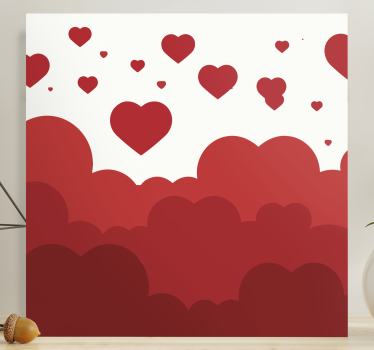Leinwandbild Schlafzimmer Rotes herz-wolken-design - TenStickers