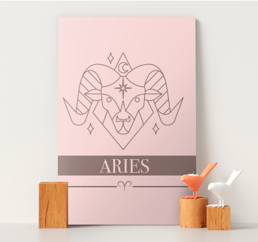 Leinwandbild Schlafzimmer Widder rosa karte sternzeichen Design - TenStickers