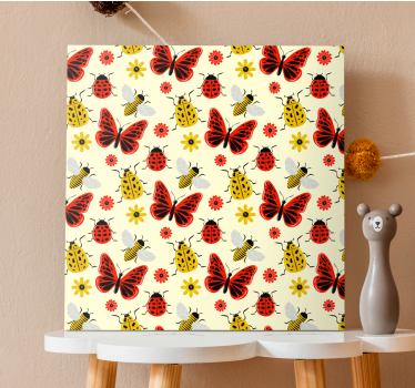 Wandbild Schmetterling lebendiges insektenmuster - TenStickers
