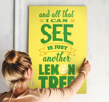 Leinwandbild Spruch Hand ziehen zitronen - TenStickers