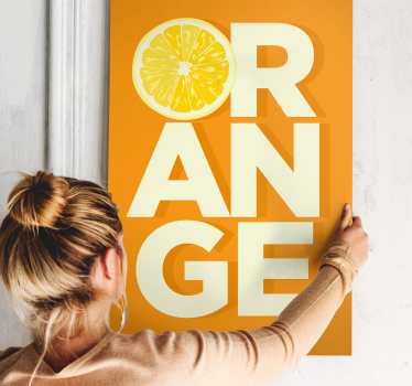 Leinwandbild Stillleben Geschnittener orangefarbener text - TenStickers