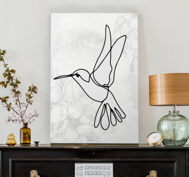 Leinwandbild vogel elegante kolibri silhouette - TenStickers