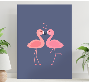 Leinwandbild Vorzimmer Flamingos bilden ein herz - TenStickers