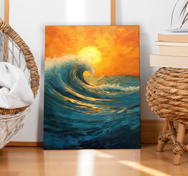 Welle Sonnenaufgang Leinwandbild - TenStickers