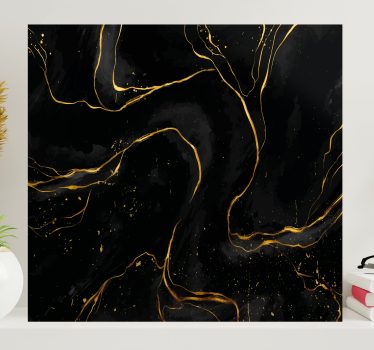 Wandbild elegant Schwarzer und goldener marmor - TenStickers