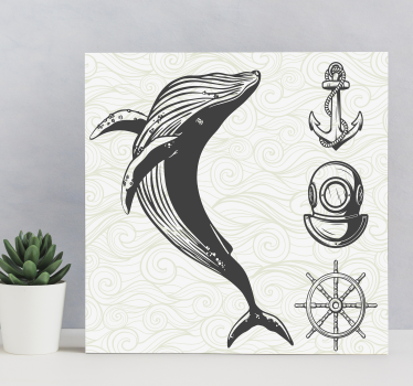 Wandbild rustikal Rústico para baño marino - TenStickers