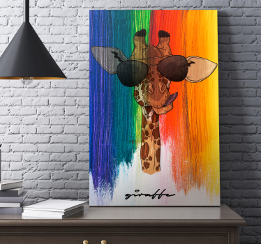 Pferde leinwand giraffe mit sonnenbrille - TenStickers