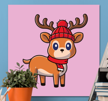 Pferde leinwand mit niedlichem cartoon reh - TenStickers