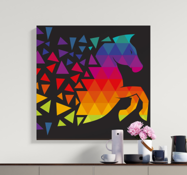 Pferde Leinwand Pferd mit bunten dods - TenStickers
