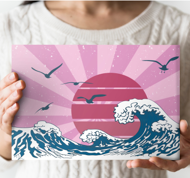 Vintage Wandbilder Die tolle pinke retrowelle - TenStickers
