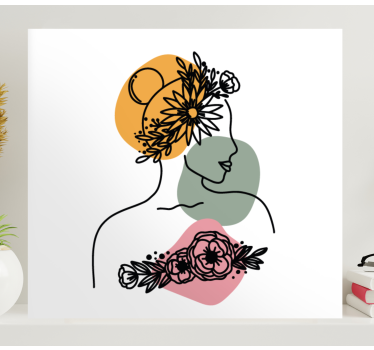 Wandbild Blume Erstaunliche frau blumengesicht - TenStickers