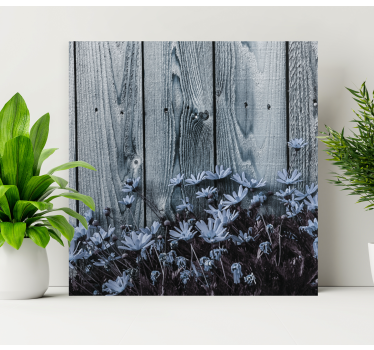 Wandbild Blume Gänseblümchenblume auf grauem holzbrett - TenStickers