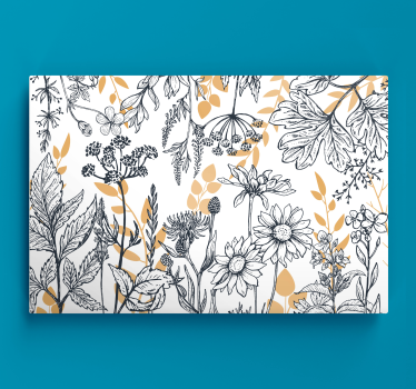 Wandbild Blume Variante "glamour floral" mit gold - TenStickers