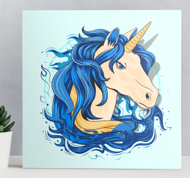 Wandbild Einhorn Echte einhörner in blautönen - TenStickers