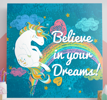 Wandbild Einhorn Einhorn mehrfarbig frase - TenStickers