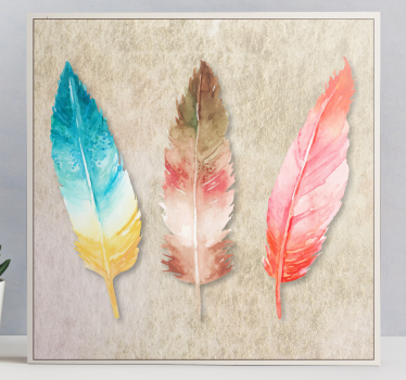 Wandbild federn buntes feder-trio - TenStickers