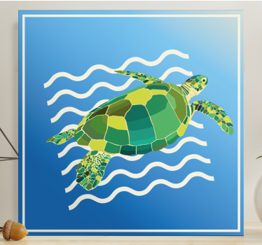 Wandbild fische meeresschildkröte schwimmt - TenStickers