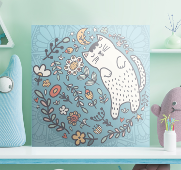 Wandbild Mandala Entzückendes katzenmandala - TenStickers