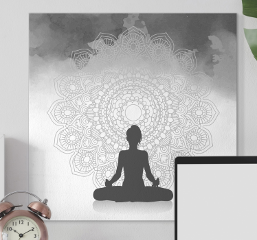 Wandbild Mandala Mandala silhouette meditation - TenStickers