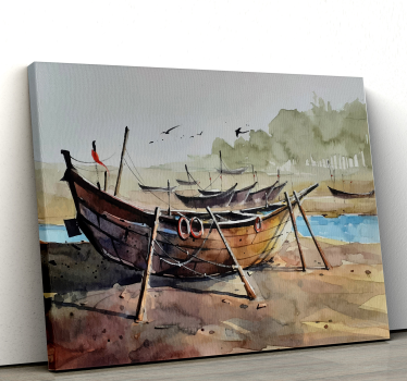 Wandbild Meer Paisaje marino barca - TenStickers
