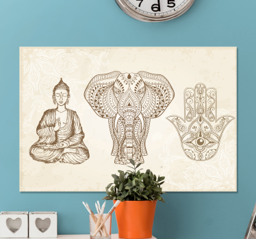 Wandbild modern Buddha hamsa handsymbol - TenStickers