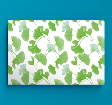 Wandbild Wohnzimmer grüne Ginkgoblätter - TenStickers