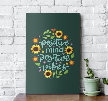 Wandbild Motivation Blumen und motivationszitat - TenStickers